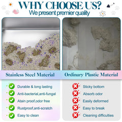 YOILES stainless steel cat litter box rust-proof durability in daily use