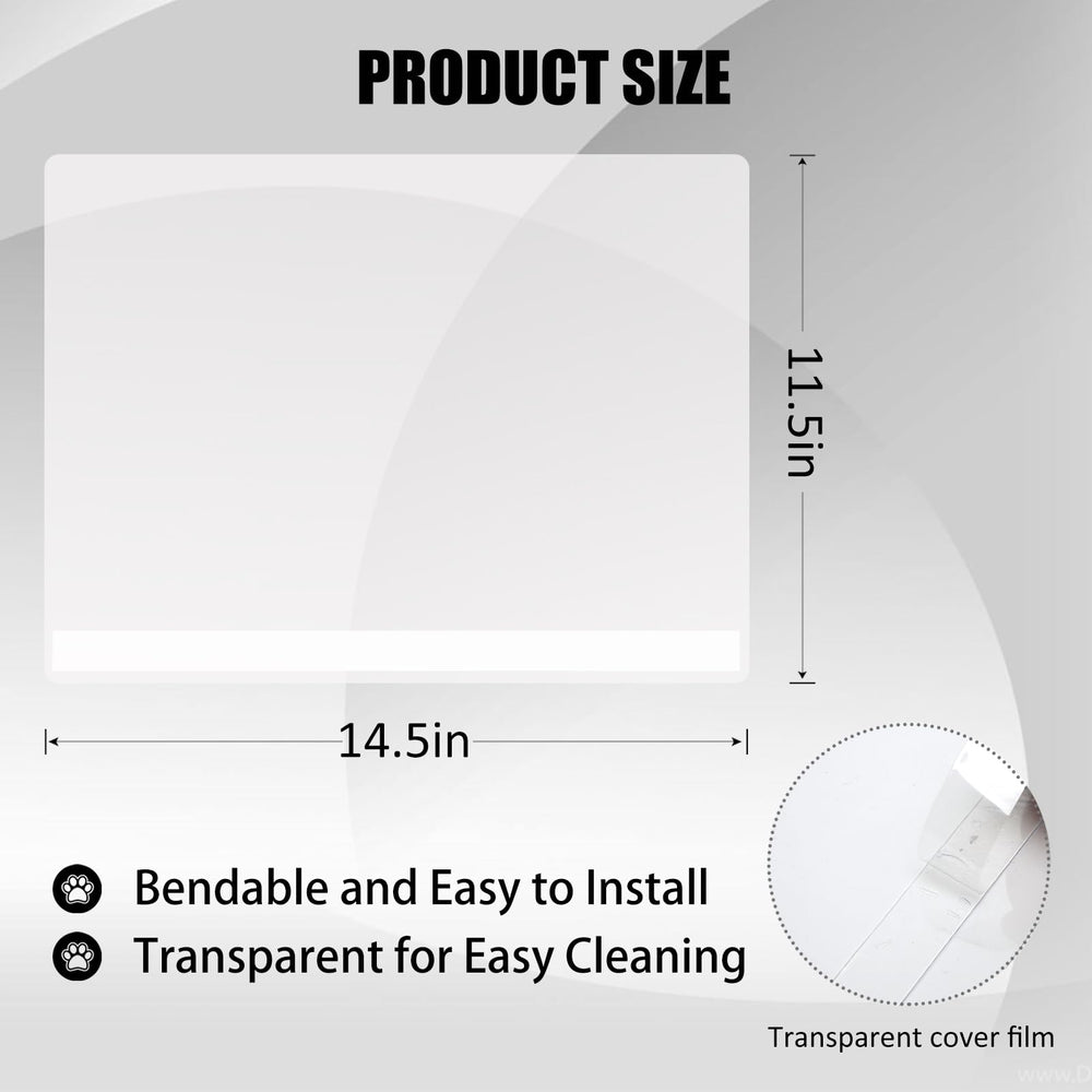 YOILES transparent pee shields on open-top litter pan for splash containment
