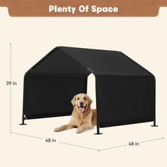 Yokaniwa Dog Shade Shelter easy-slide-over-frame enables quick setup.