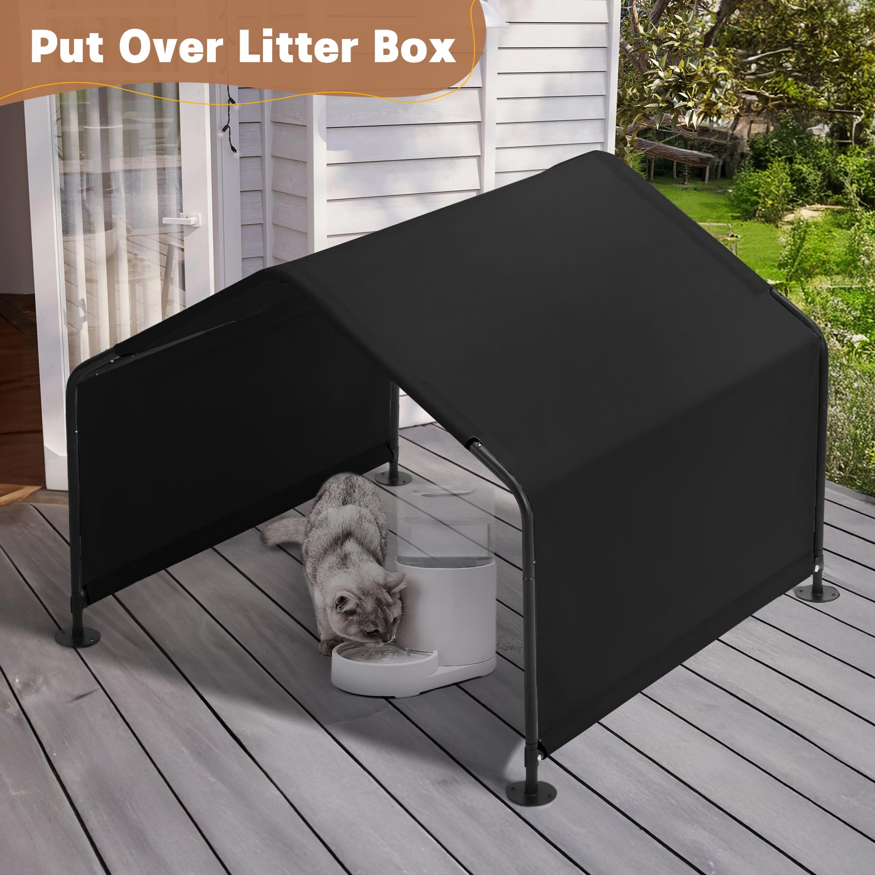 Yokaniwa Dog Shade Shelter outdoor pet shelter black compact for portability.