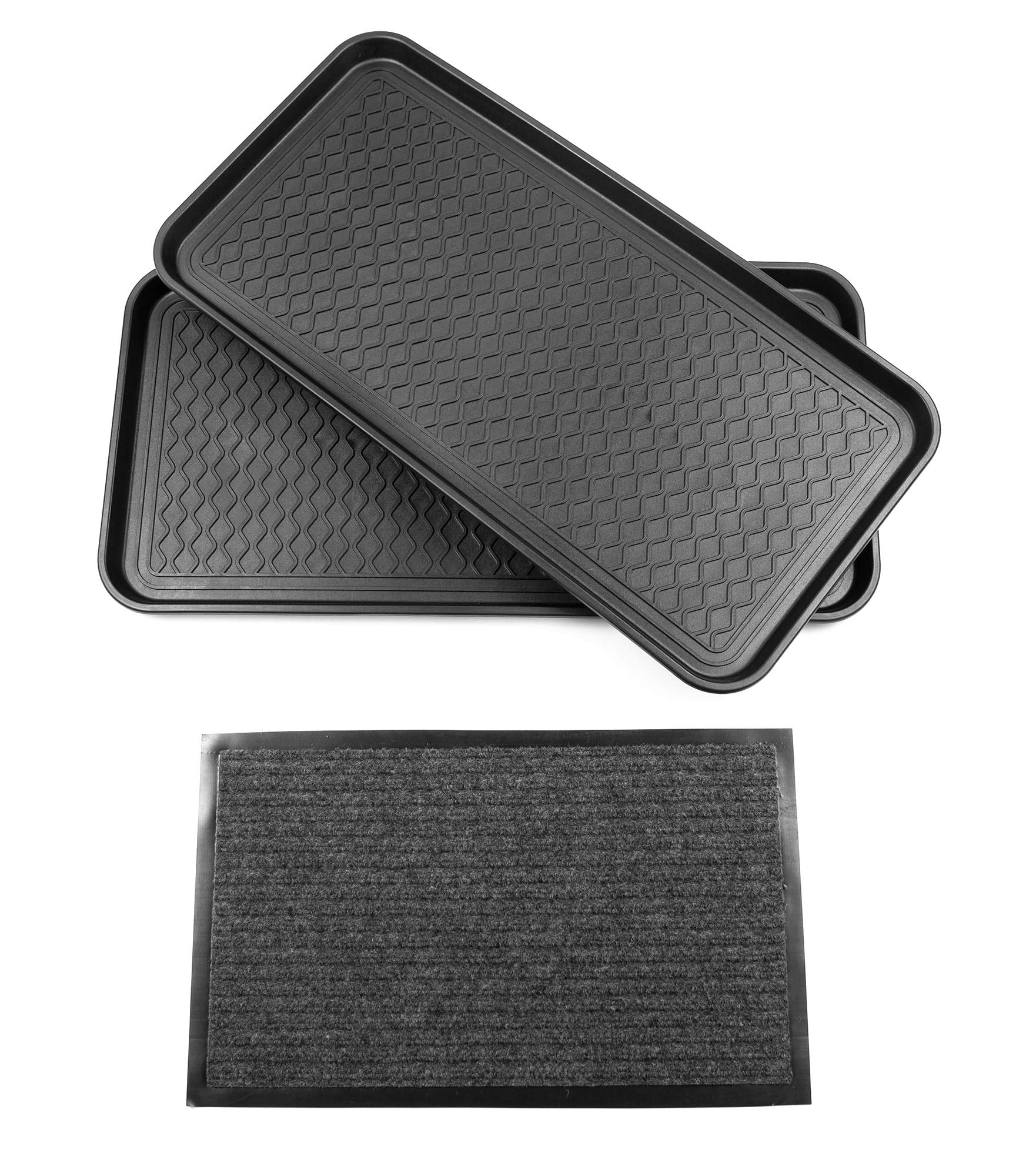 Yolju boot tray close-up shows sturdy lip and sides catching dirt.