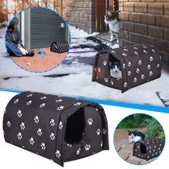 YOMEESOUL outdoor feral cat house plush-interior offers cozy warmth.