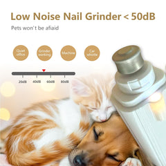YOMEYOT low-noise motor keeps pets calm during nail grooming sessions.