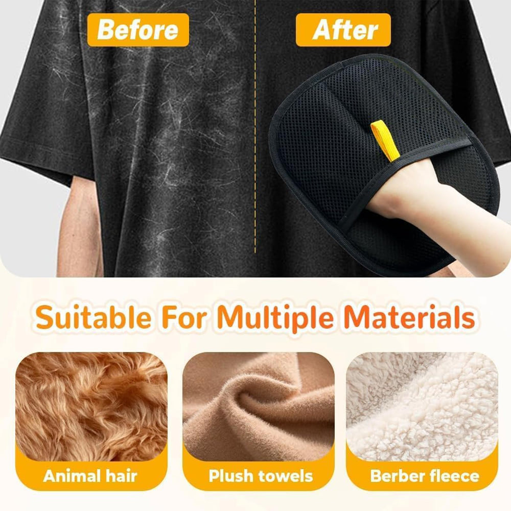 Yomi Pet Hair Remover Glove worn on hand enables easy grooming.