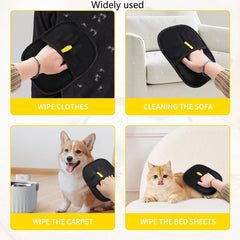 Yomi Pet Hair Remover Glove demonstrating static technology