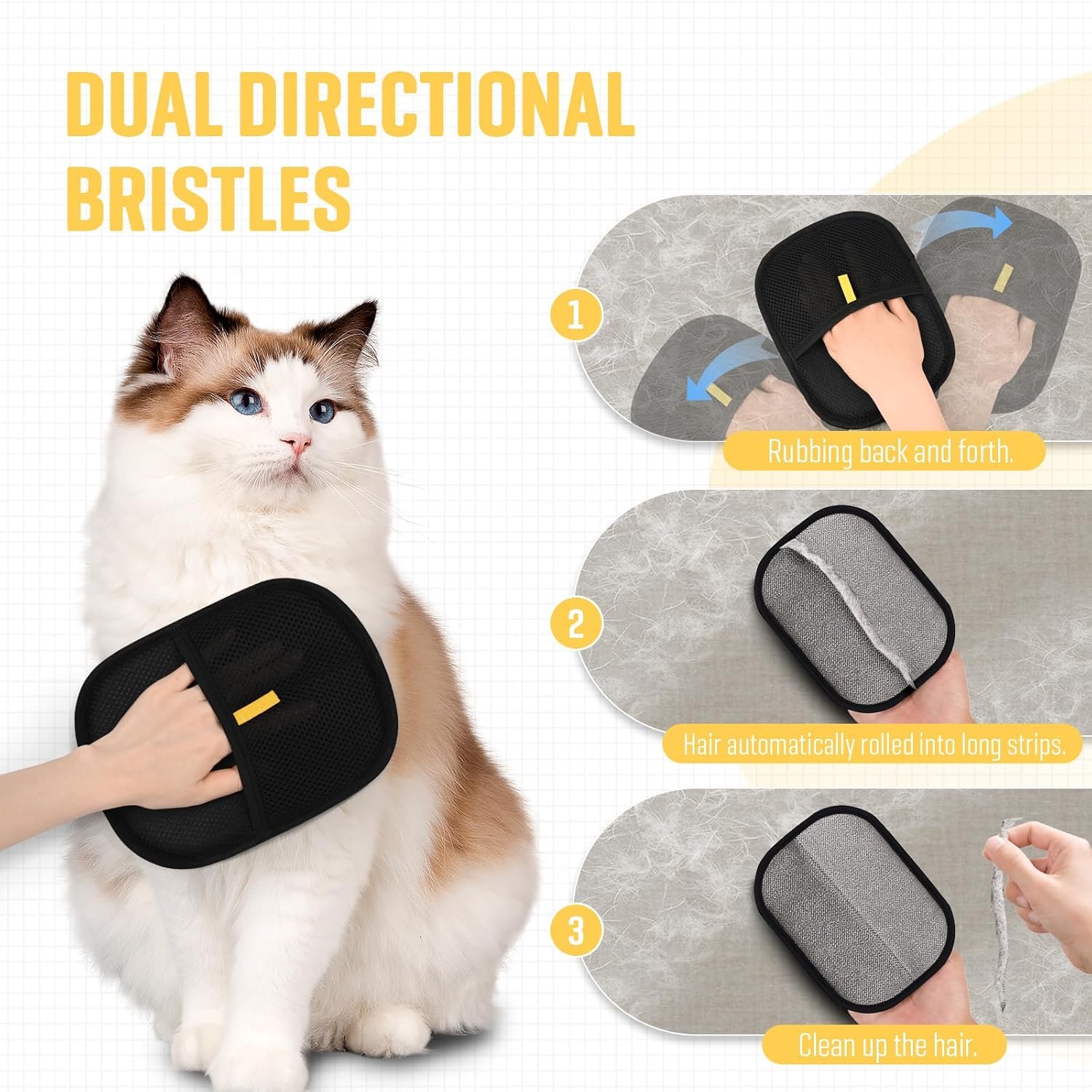 Yomi Pet Hair Remover Glove being washed to show washable design