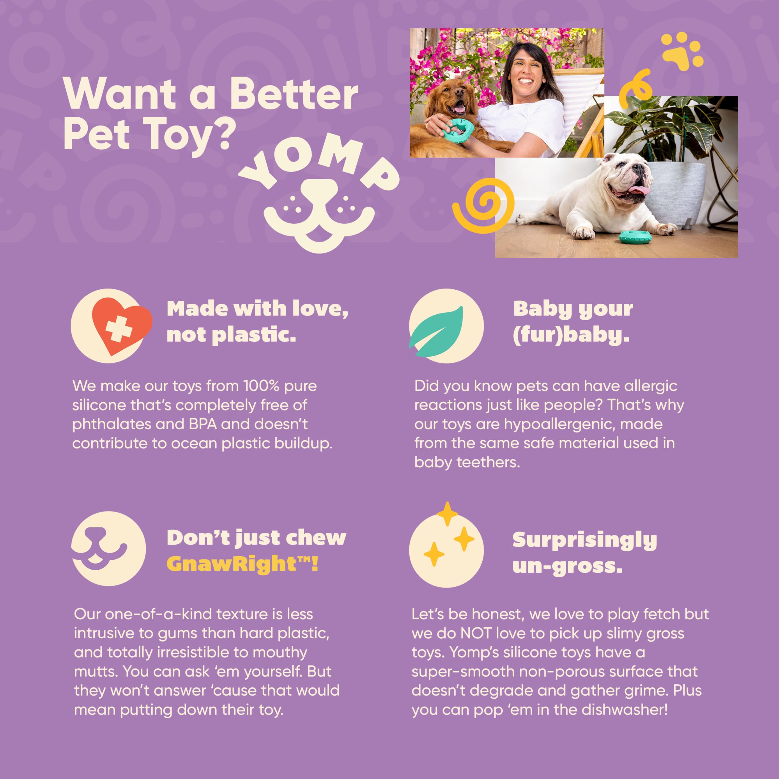 Yomp ChillChew in-use image of dog enjoying a chilled relief.