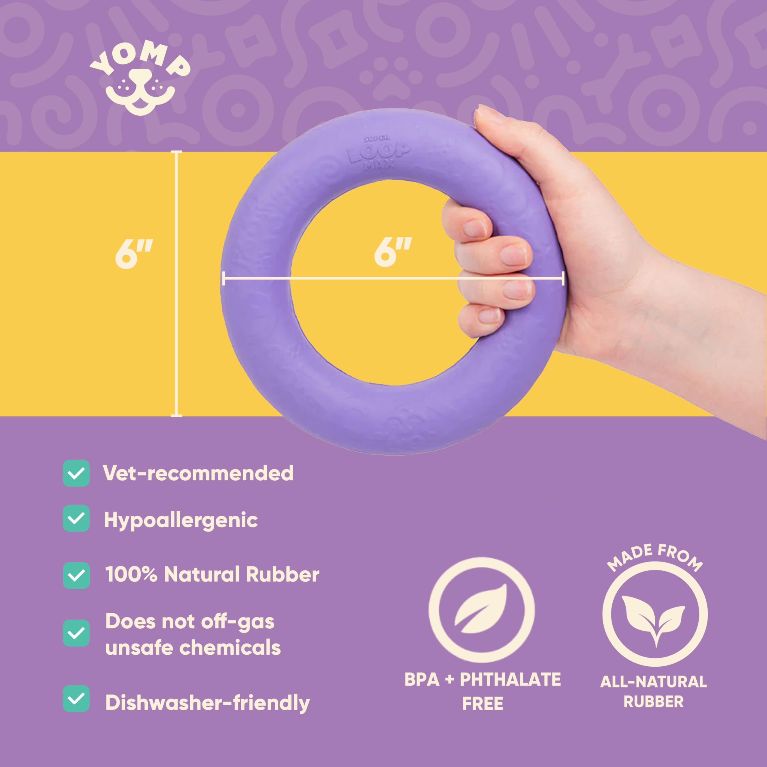 Yomp SuperLoop Max dog chew ring chew-surface designed for satisfying gnaw sessions.