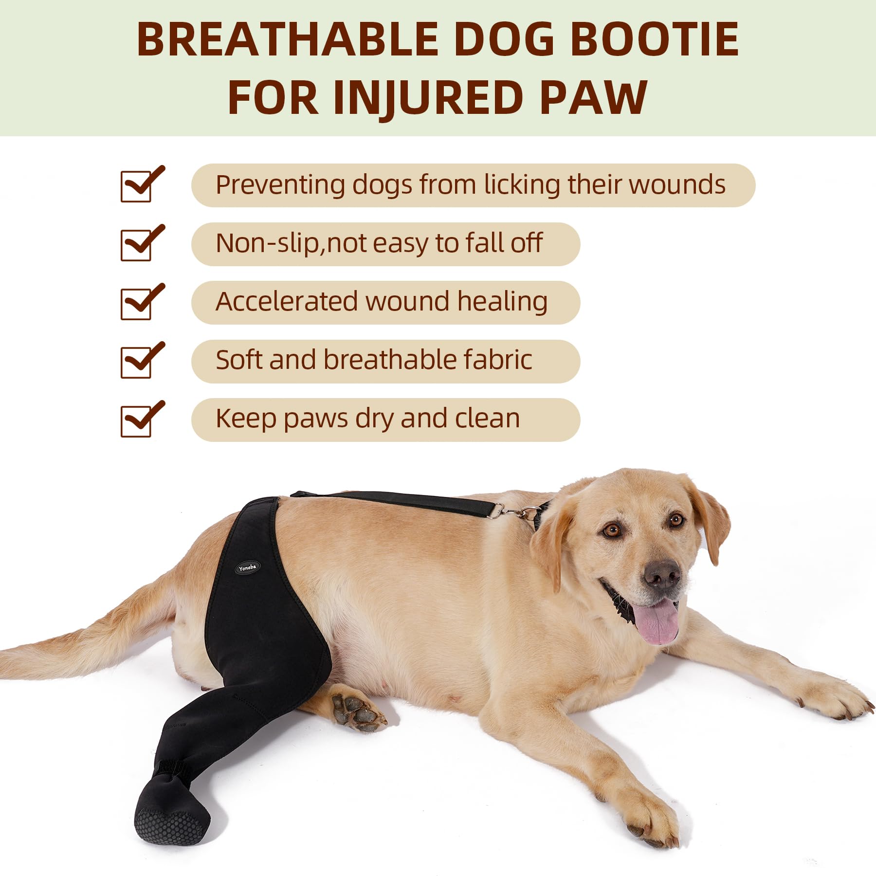 Yoneba breathable-leg-sleeve-on-leg promotes airflow and comfort during recovery.