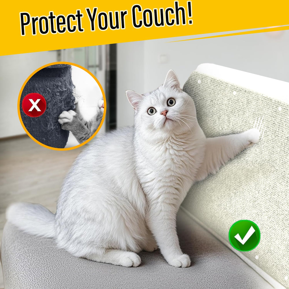 YONGJOY cat scratch couch protector length-adjust fits spaces and wraps edges.