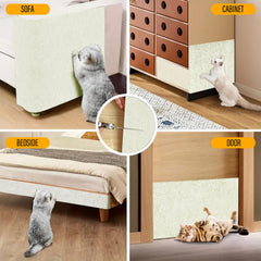 YONGJOY cat scratch couch protector on sofa illustrates edge protection during scratching.