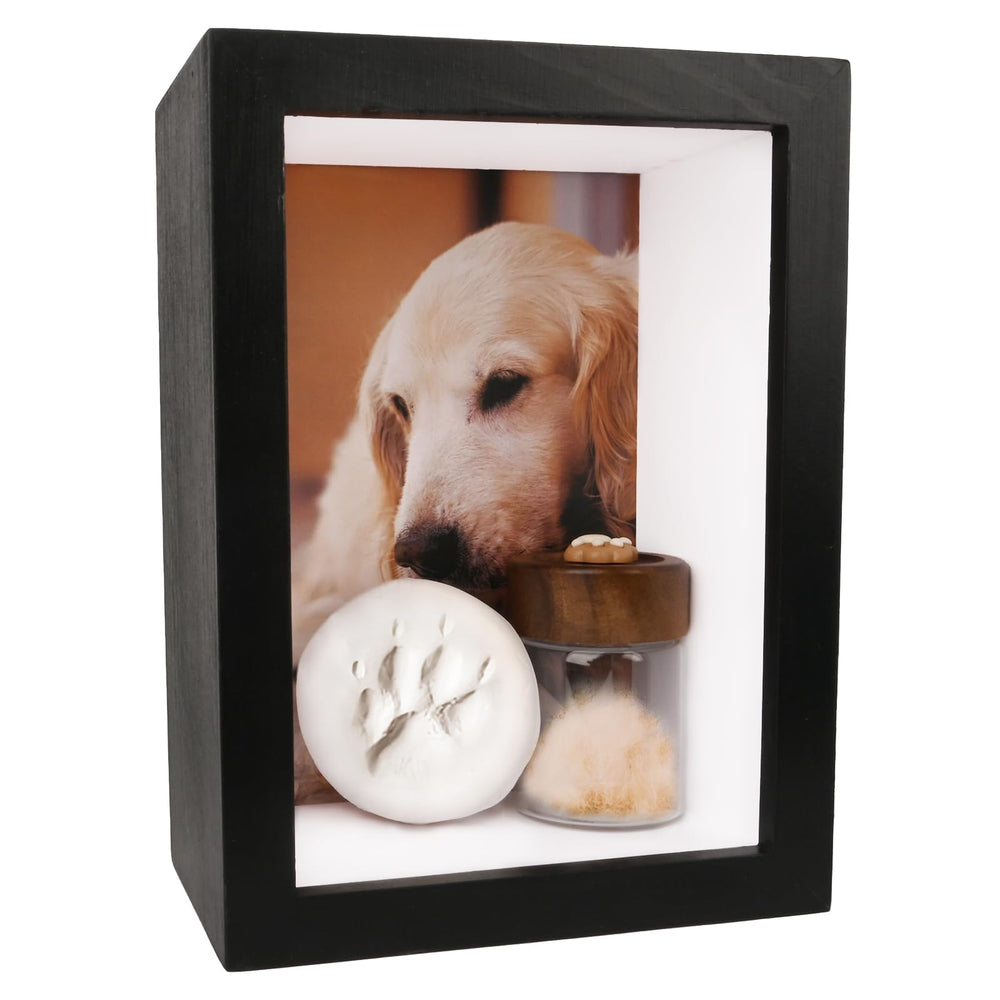 Yongvelin dog memorial shadow box frame with 7-by-5 photo display for a heartfelt tribute