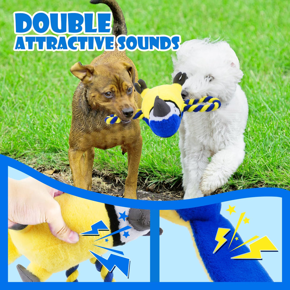 YONLIT 11-inch parrot dog toy fits comfortably for small to large dogs.