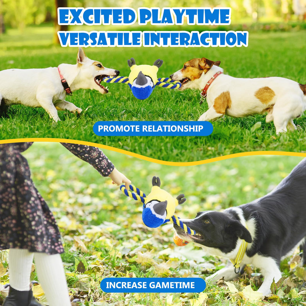 YONLIT big squeaker plush parrot toy provides loud fun during chew sessions.