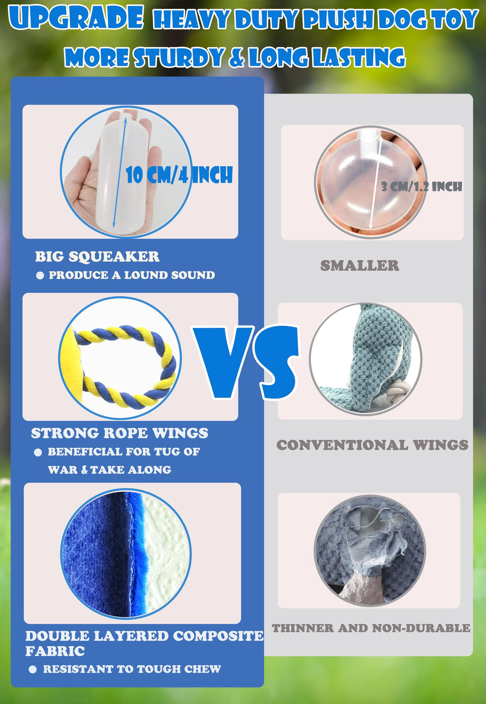 YONLIT dog toy parrot pull rope for tugging encourages active chewing and strong jaw exercise.