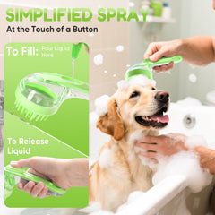 Yonynn Pet Bath Brush non-slip grip in hands for comfortable grooming sessions.