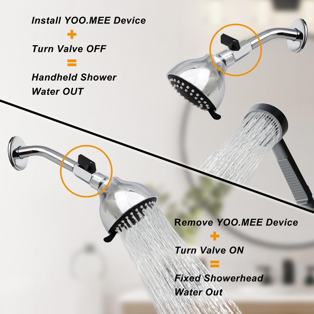 YOO.MEE durable brass diverter valve for smooth switching between faucet and tub spray