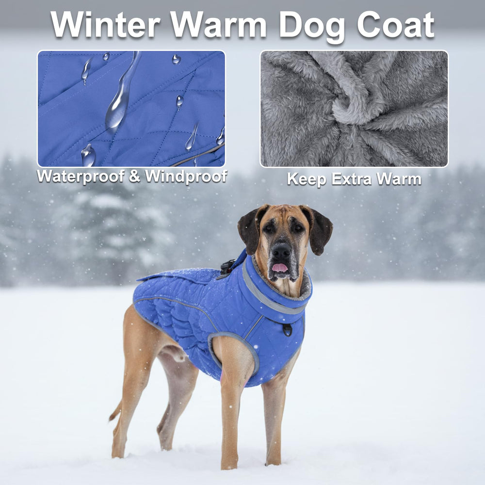 Yoochee dog coat built-in harness with D-rings for leash