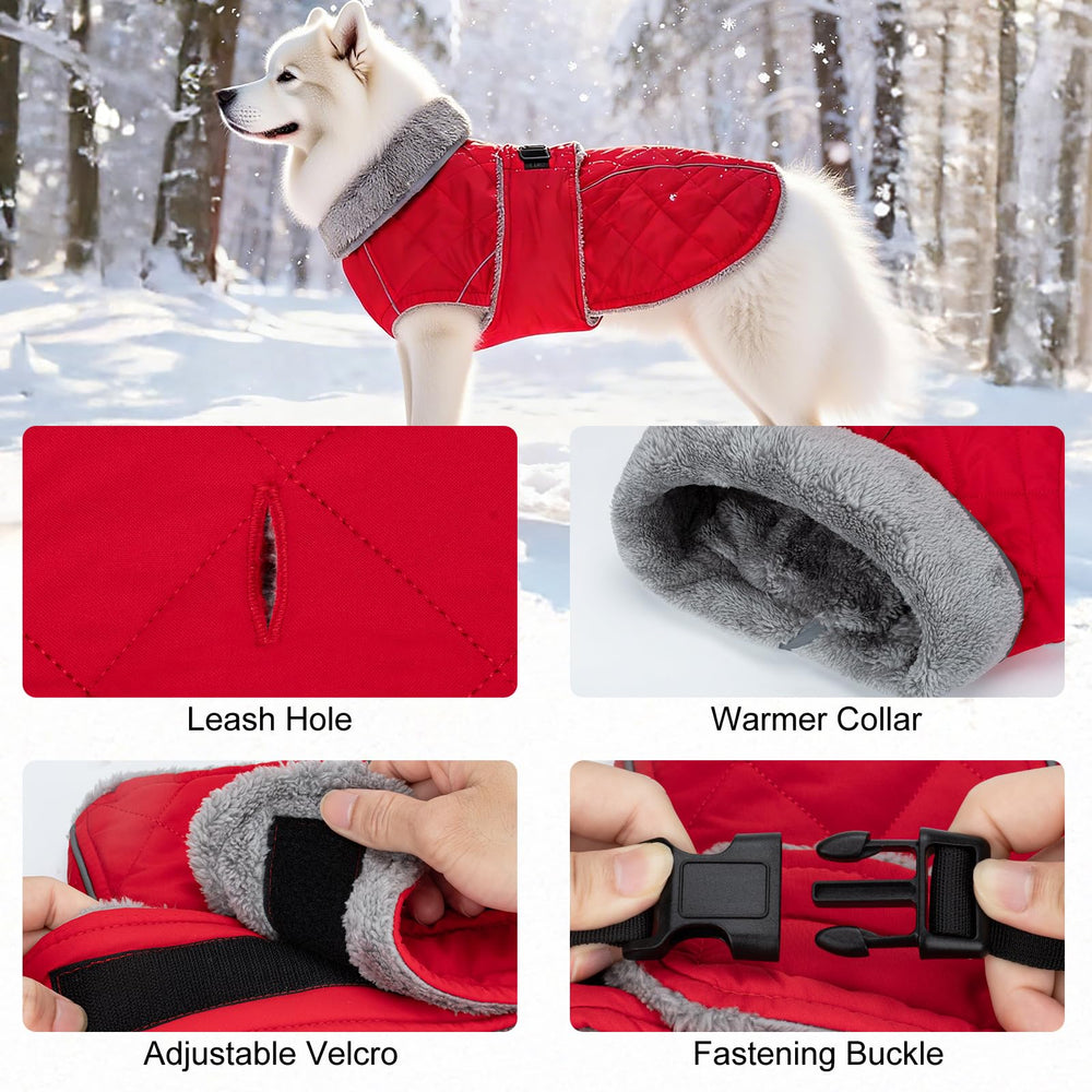 Yoochee dog coat built-in leash hole for easy outdoor activity