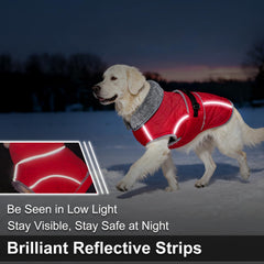 Yoochee dog coat reflective strips improve nighttime visibility during walks.