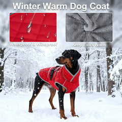 Yoochee dog coat back view showing waterproof shell for rain