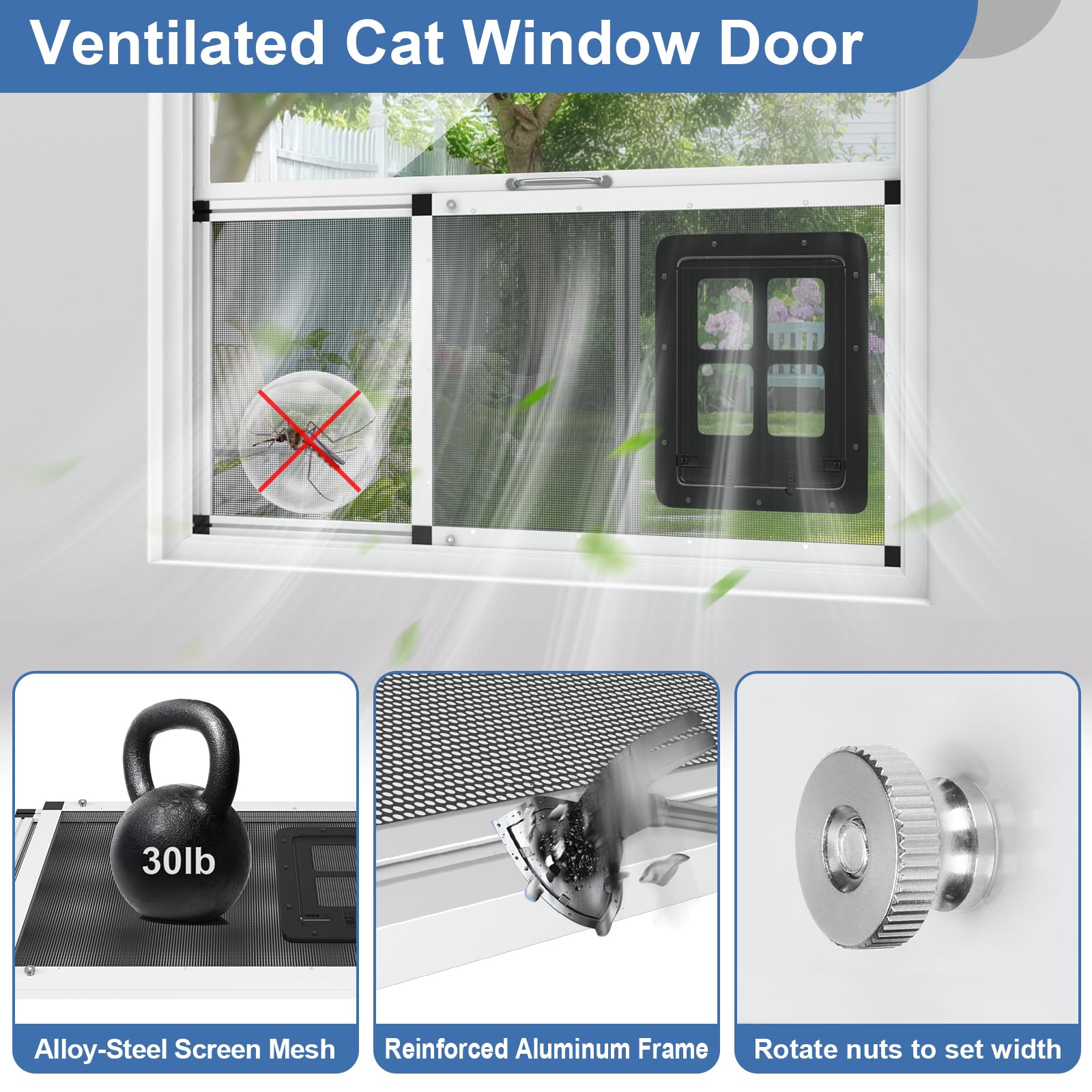 Yoochee window insert fits 32–38 inch sash width for easy installation.