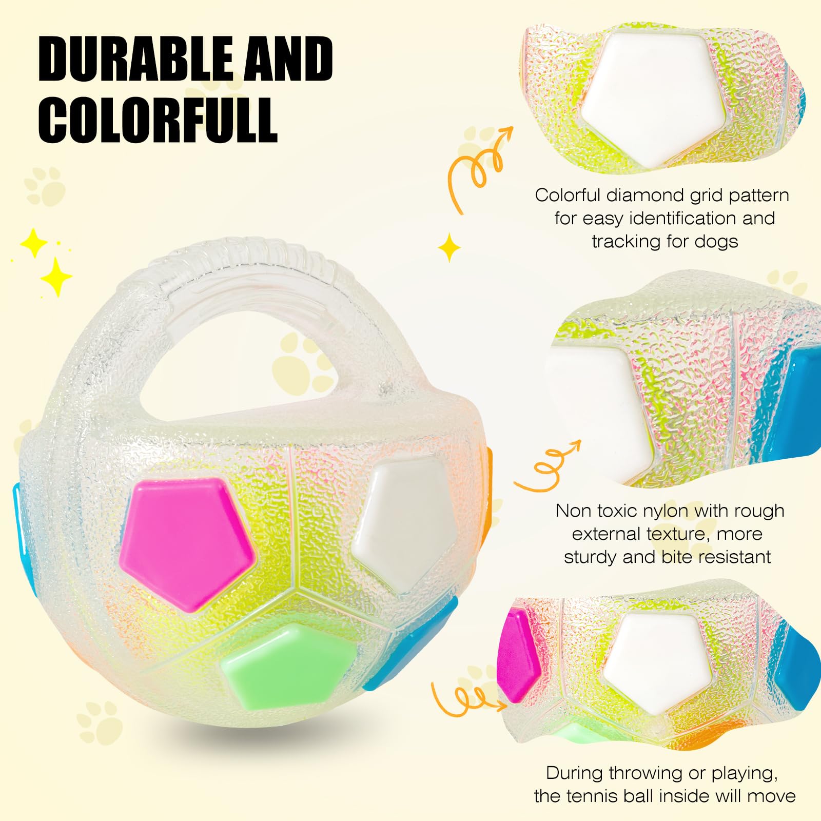YOOGAO Pet dog toy ball circular handle for dogs of all sizes.