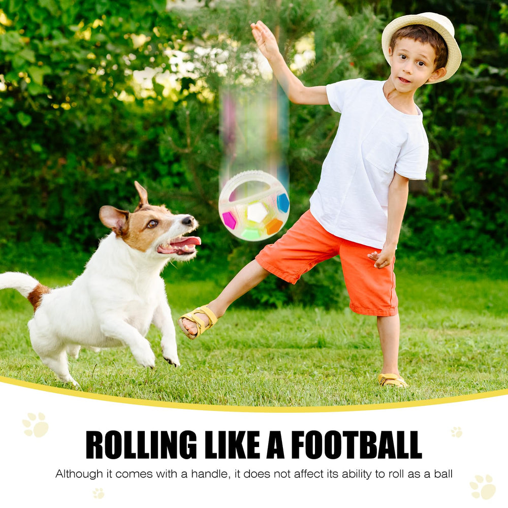 YOOGAO Pet dog toy ball with handle 2pc keeps dogs active during indoor and outdoor fetch