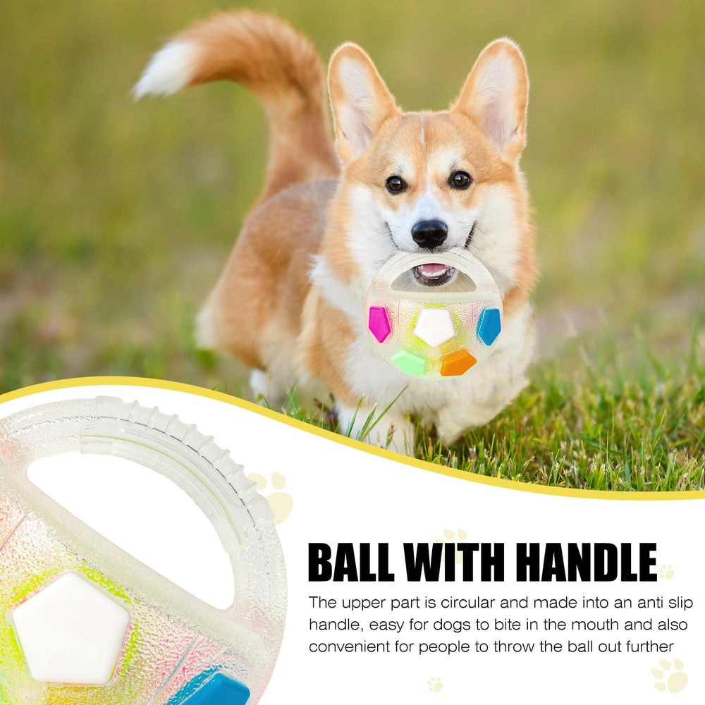 YOOGAO Pet dog toy ball with handle 2pc safe non-toxic material for gentle play