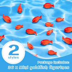 Yookeer red goldfish figurine small, cute aquarium accent and craft detail