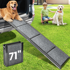 YOOKESEN dog ramp anti-slip-surface offers secure traction for safe climbs in any weather.