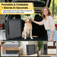 YOOKESEN dog ramp foldable-aluminum-frame makes it easy to carry and store.