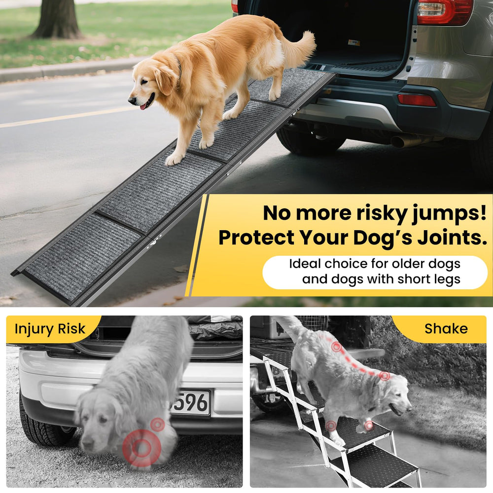 YOOKESEN dog ramp wide-17-3in allows comfortable turning for larger dogs.