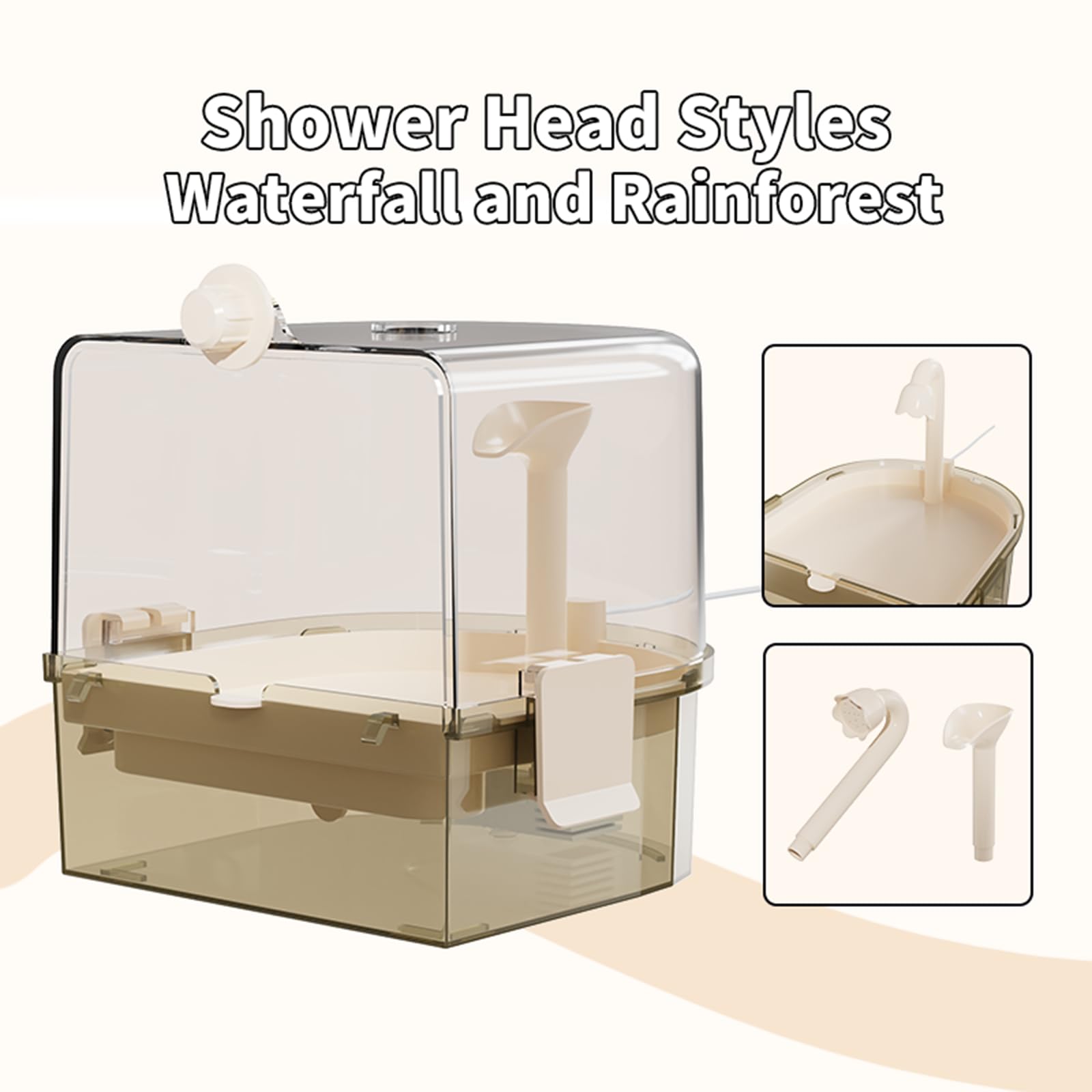 YOOSO WING easy-setup bird bath mounts on cage securely.