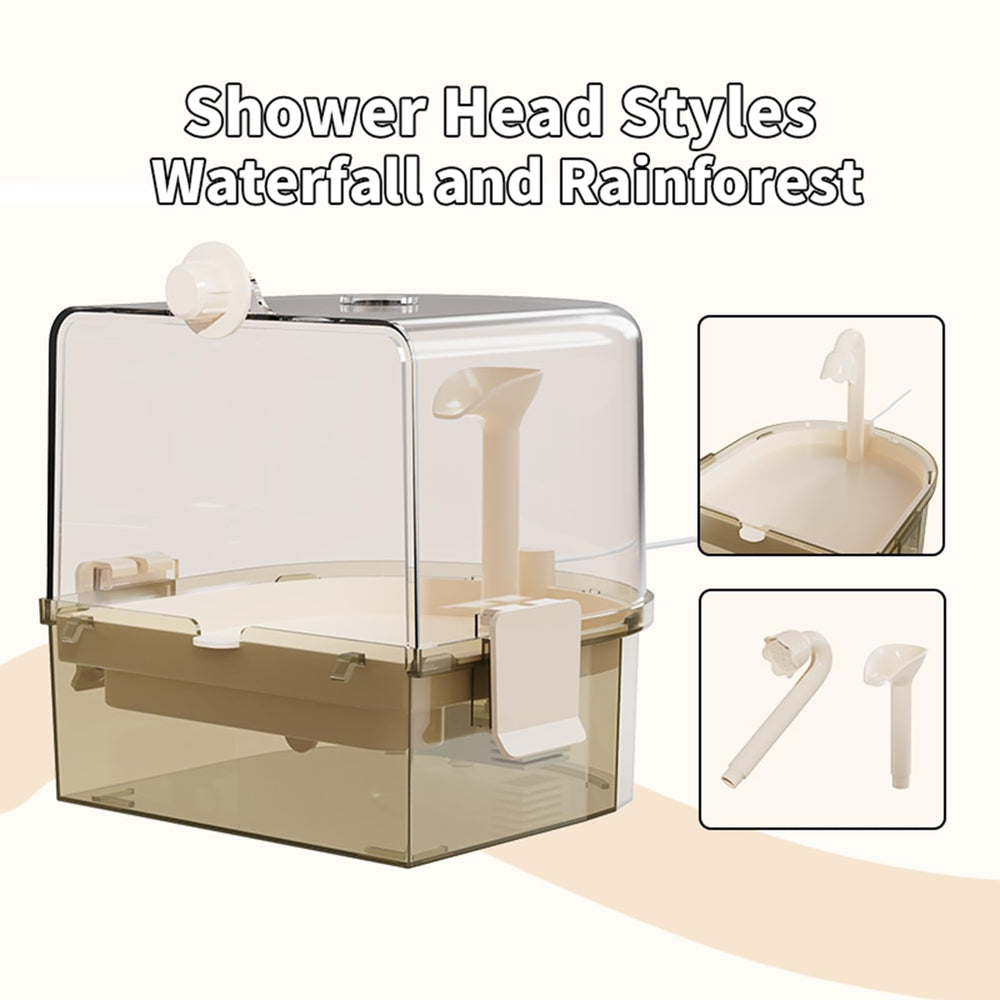 YOOSO WING easy-setup bird bath mounts on cage securely.