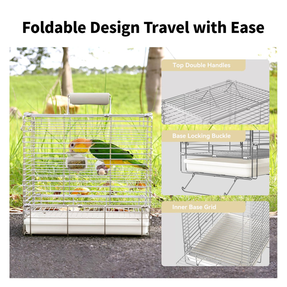 YOOSO WING parrot feeder cups attached for travel feeding