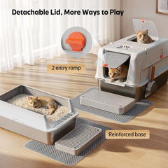Yooson fully enclosed litter box preserves privacy and controls odors in busy households.