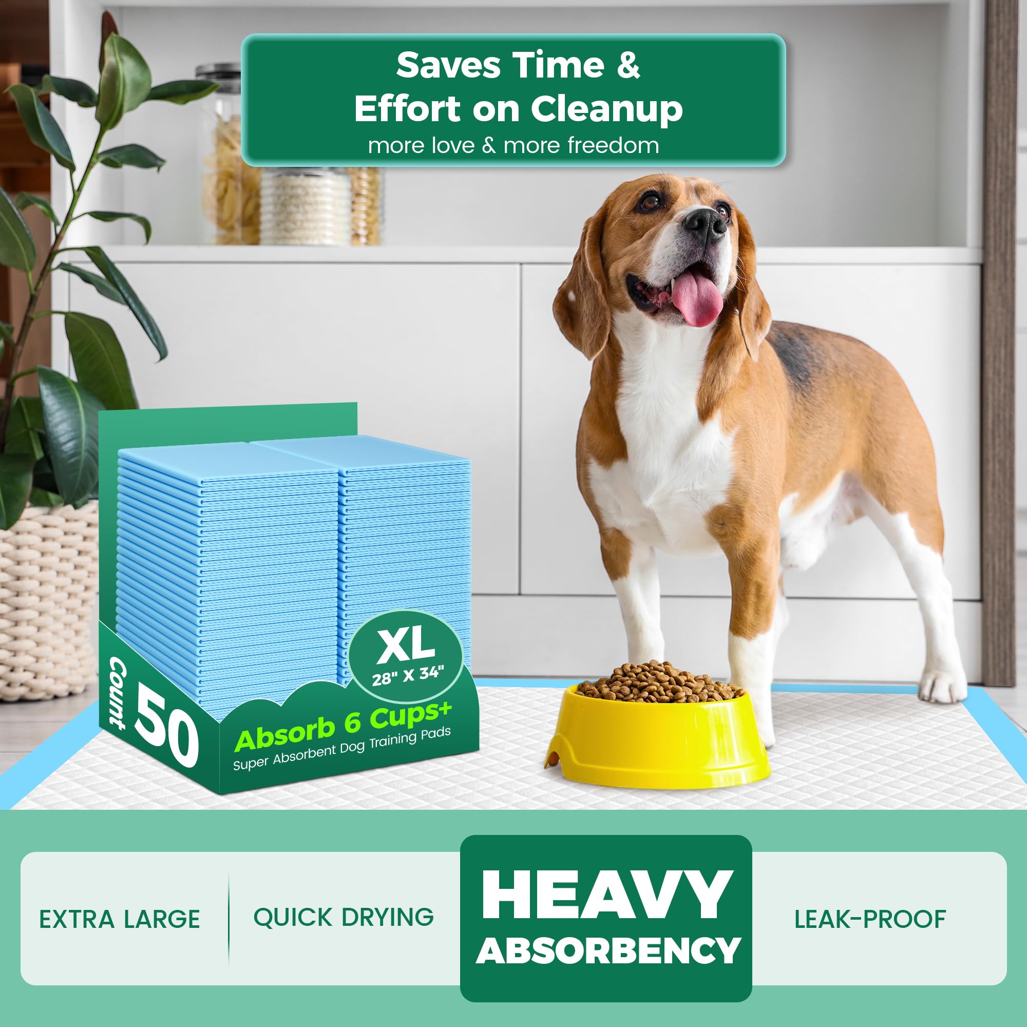 YOPETKI bulk packaging of dog pee pads for easy replacement.