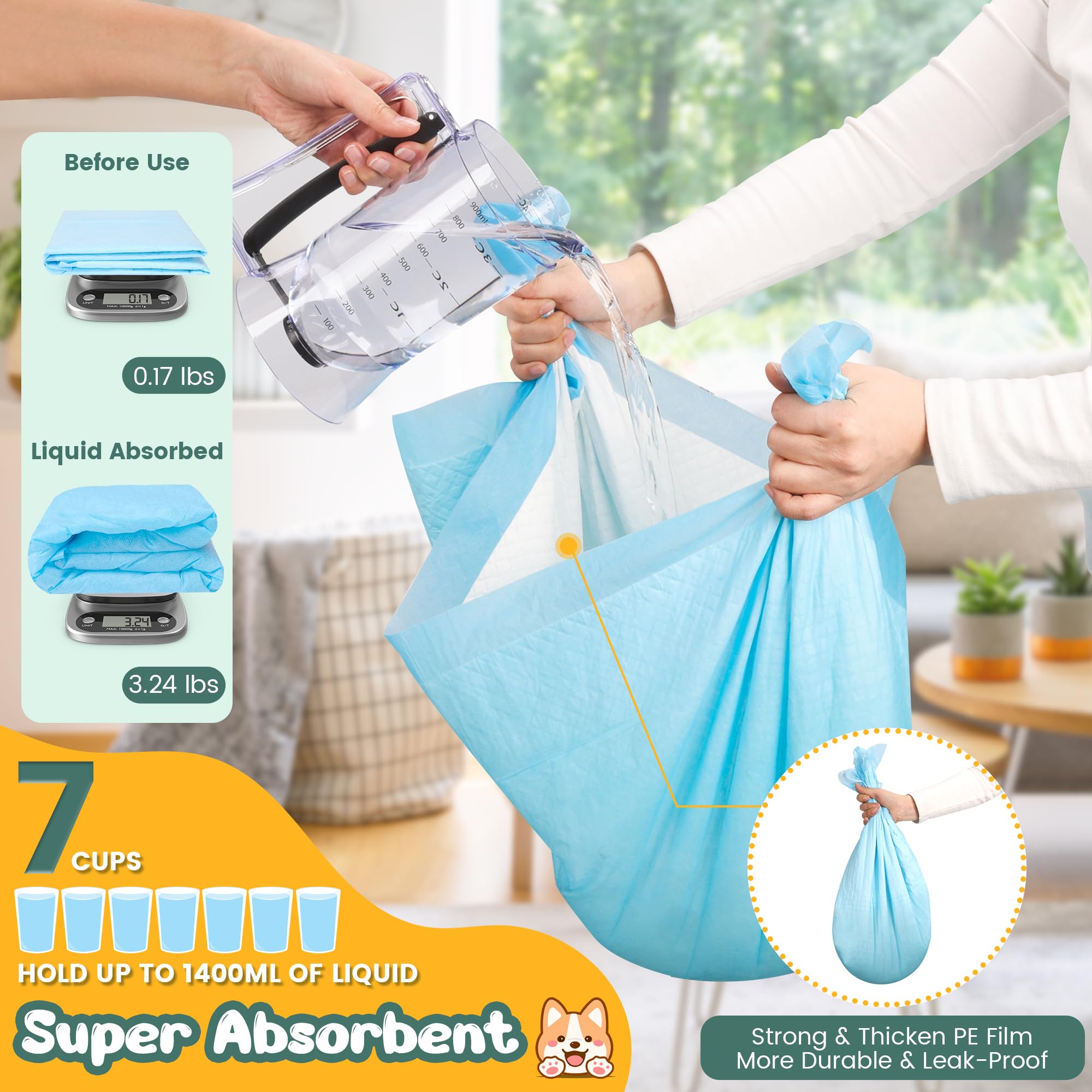 YOPETKI extra large pad supports large dogs with quick absorption.