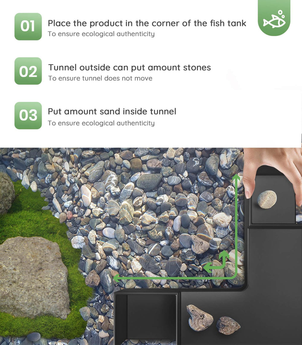 Yopetox dual-channel design encourages natural swimming and foraging.