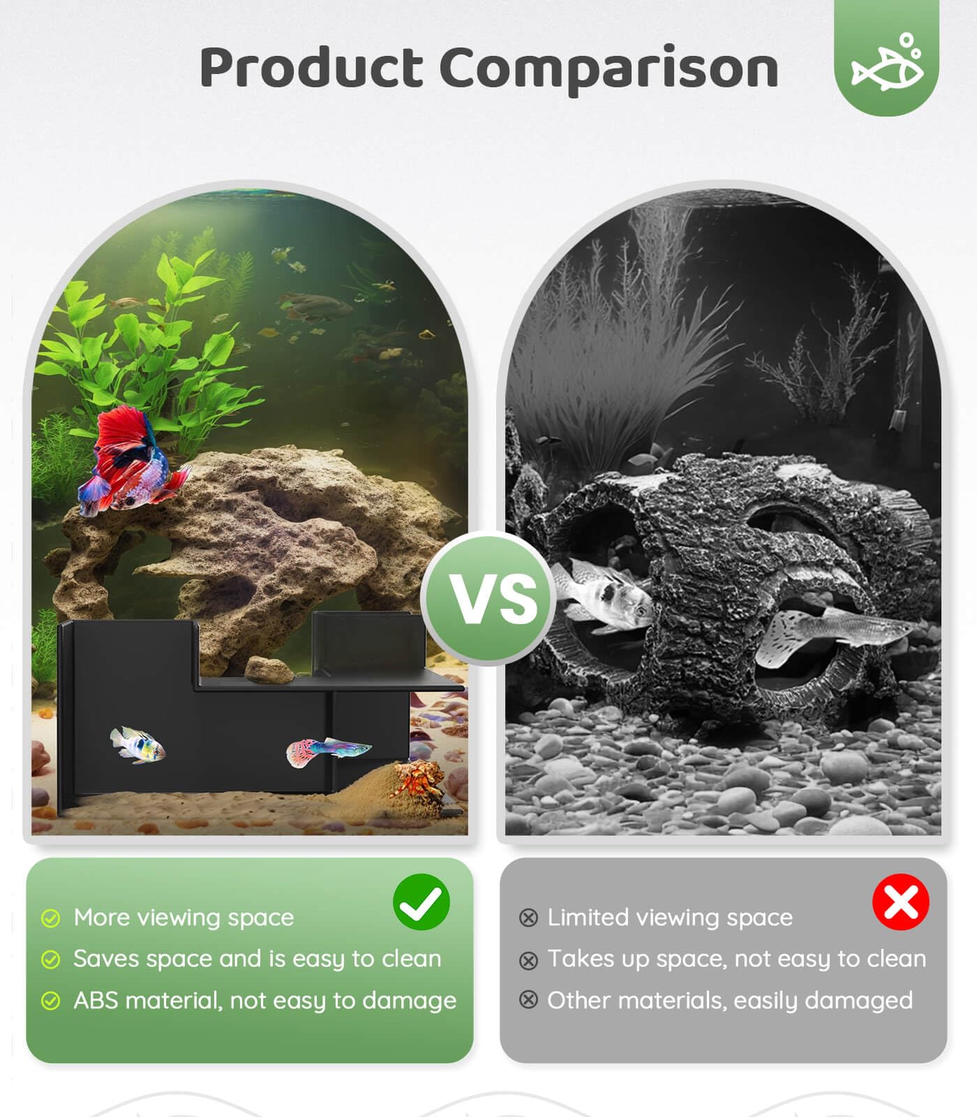 Yopetox aquarium decor with quick installation in any tank.