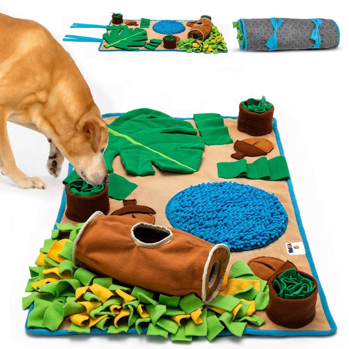 YOPSI Snuffle Mat large breed front view improves slow feeding and mental engagement