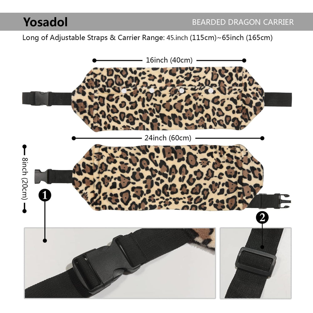 Yosadol dragón-barbudo arnes-cuero-nylon, arnés ajustable para reptiles pequeños.