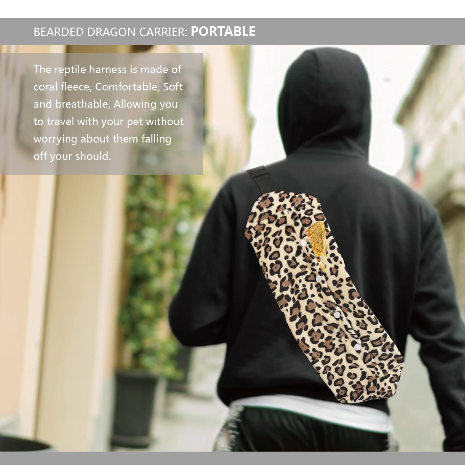Yosadol dragón-barbudo capa-leopardo, chaqueta suave y transpirable para estilo.