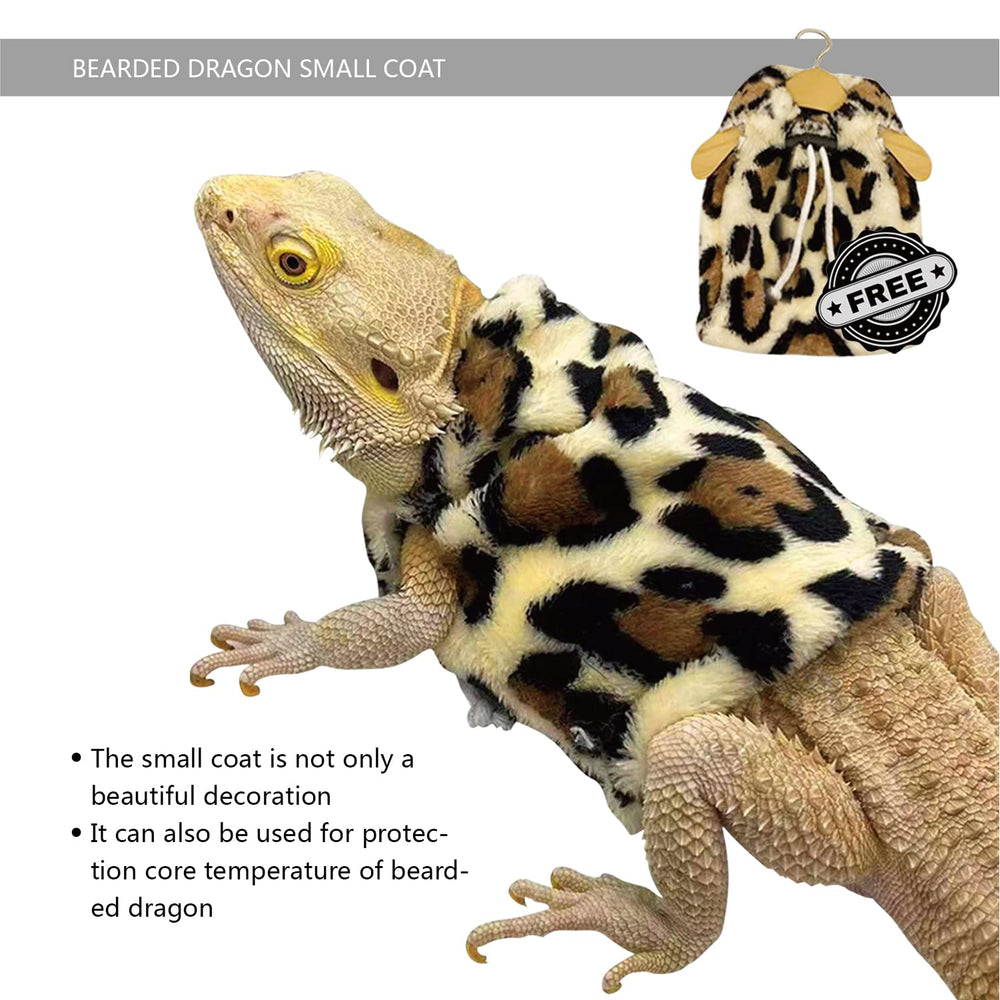 Yosadol dragón-barbudo contenido-paquete, incluye capa leopard, portador y correa.