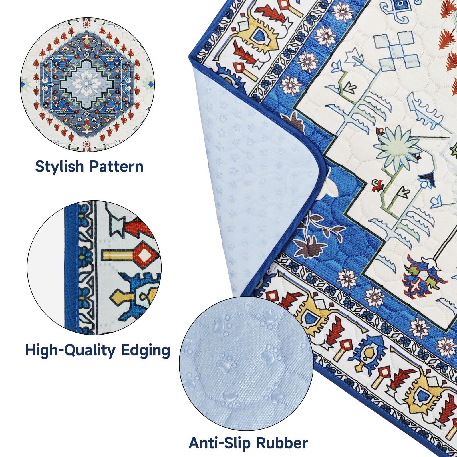 YOSEPATI Bohemian-style pads complement home decor while protecting floors