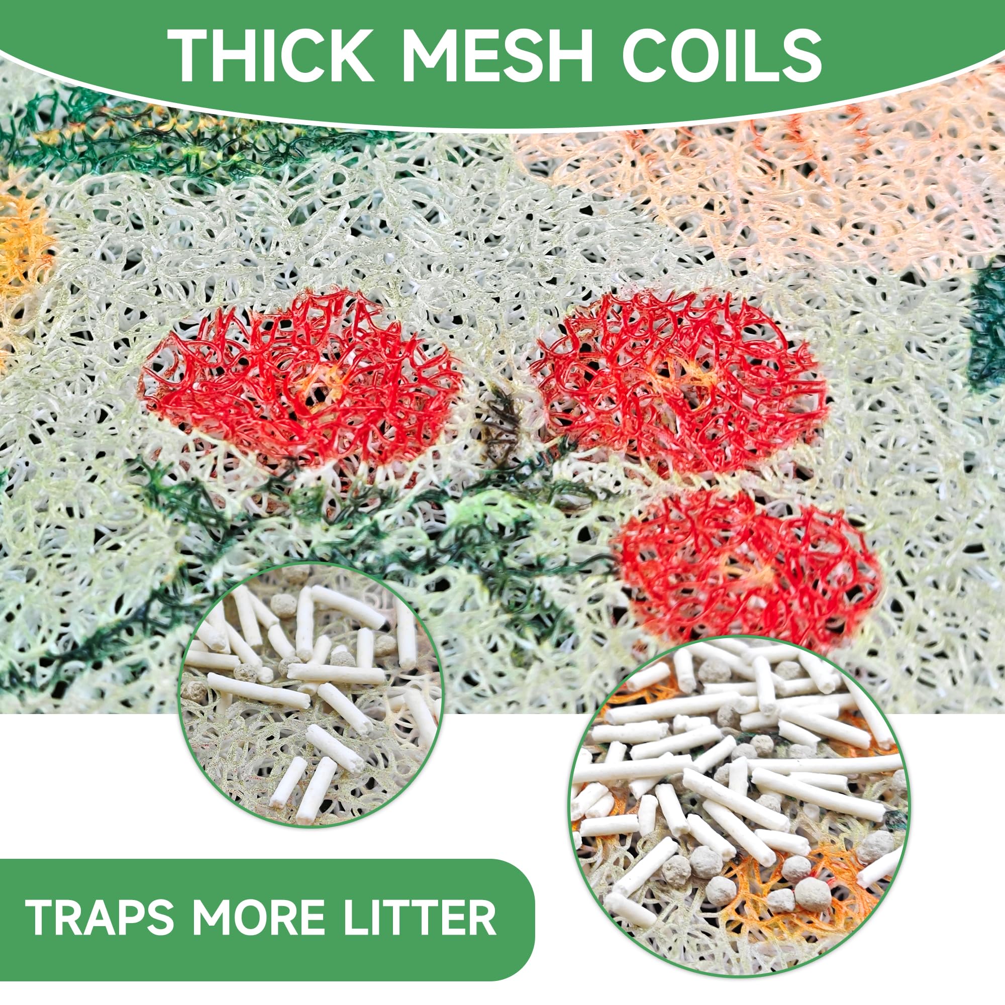 YOSEPATI Cat Litter Mat anti-slip base prevents shifting during use.