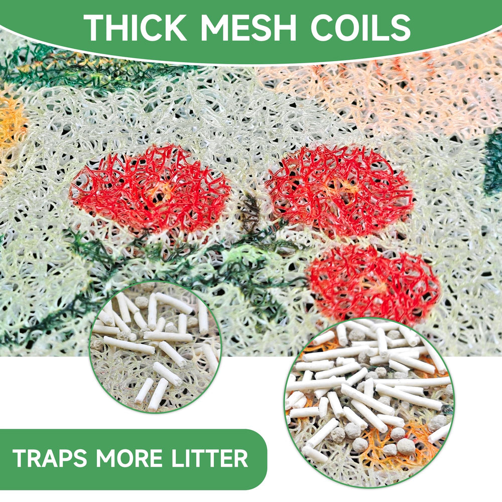 YOSEPATI Cat Litter Mat anti-slip base prevents shifting during use.