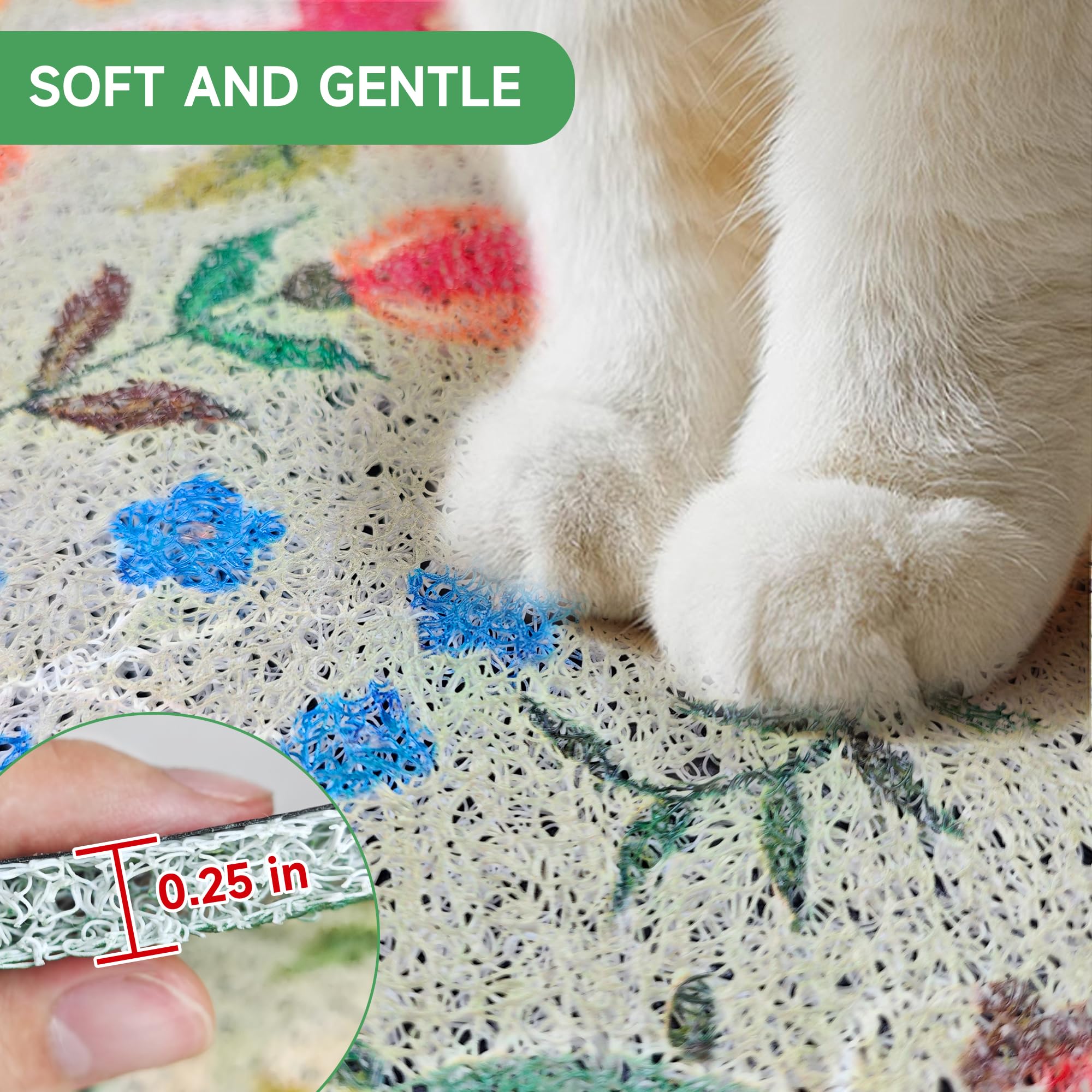 YOSEPATI Cat Litter Mat waterproof layer protects floors from spills.