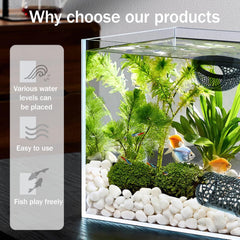 YOSMAKIY aquarium enrichment scene demonstrates compact space saving setup